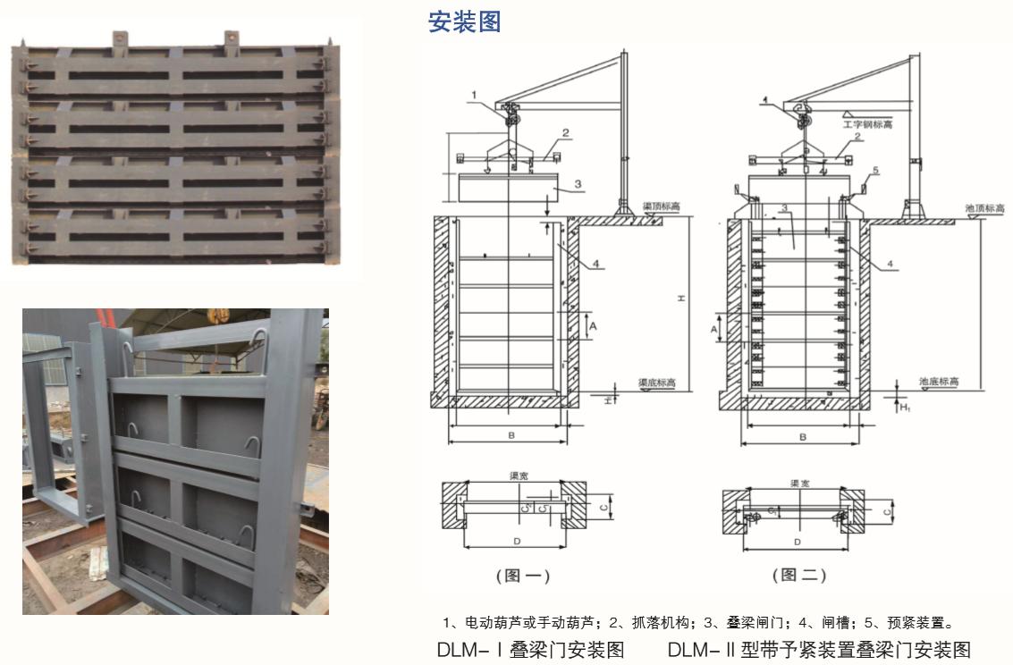 钢制叠梁闸门安装结构图