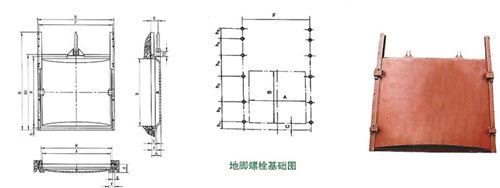 水渠明杆式铸铁闸门安装布置结构图